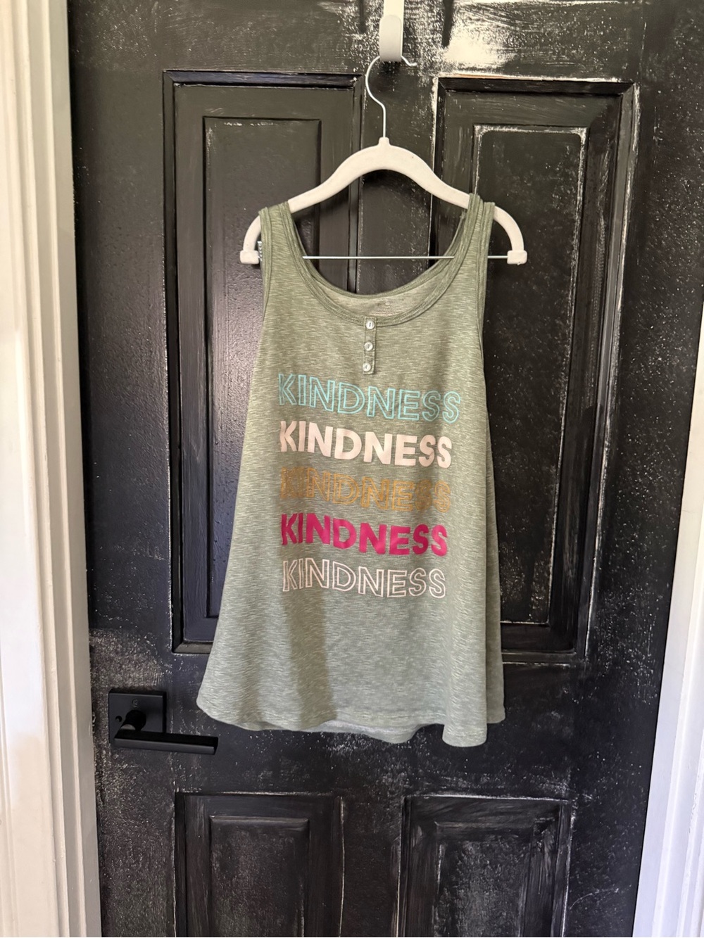 Secret Treasures Sage Green 'Kindness' Graphic Tank